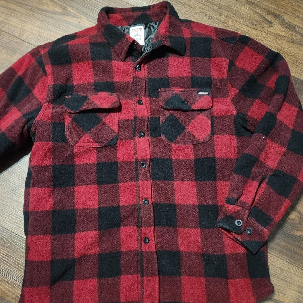 Dickies Mens Shacket LG Red  Buffalo Plaid Classic Outdoor Workwear‎